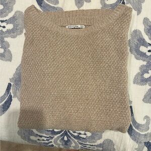 Pink Clover Knit Sweater in Beige